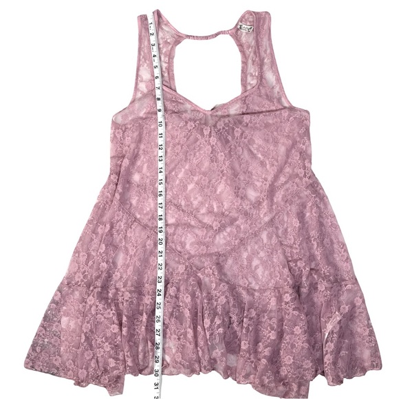 Intimately Free FP Lace Open Back Slip Dress Mauve Pink Sleeveless Size XS NWOT - Picture 9 of 9